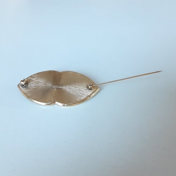 MONET Art Deco style brasstone pin/brooch with 3 stones - Picture 4 of 5